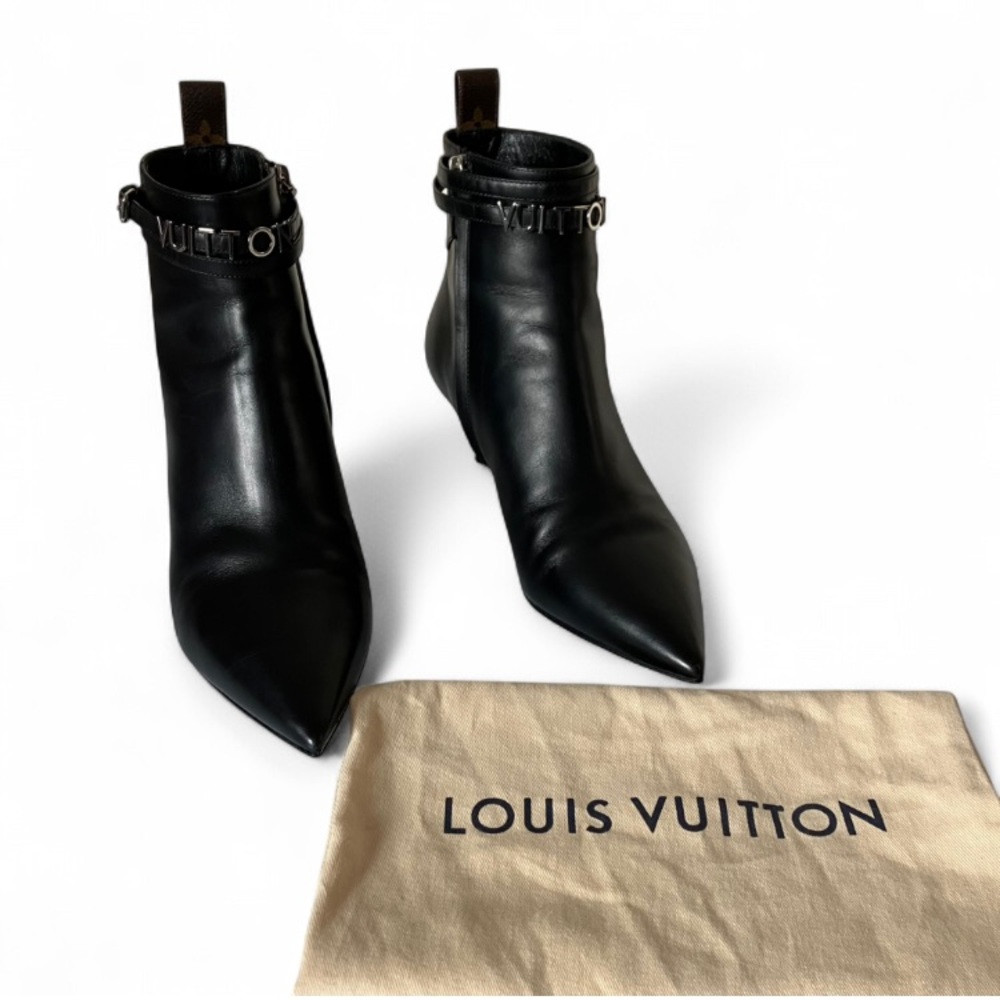 Louis Vuitton Black Callback Kitten Heel Ankle Boot size 37 - Picture 4 of 16